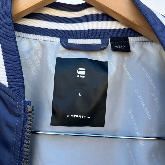 G-Star Raw Men’s Batt Tour Bomber Satin Dragon Navy Varsity Large GStar Shiny - Picture 12 of 12